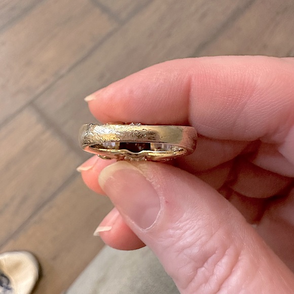 Ruby Cocktail ring (lab created stone) 18k gold over 925 silver- size 6 1/2 - Picture 6 of 8